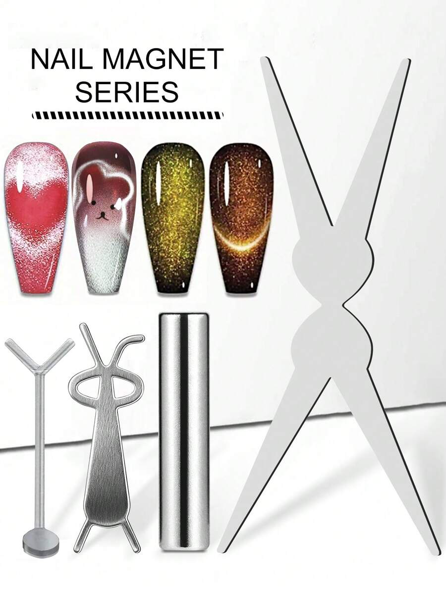 Beautizon Nailartlab 4件套多功能猫眼磁性美甲套装,磁性指甲油凝胶美甲工具,美甲用品,返校季必备 - 彩色 - 查看 1