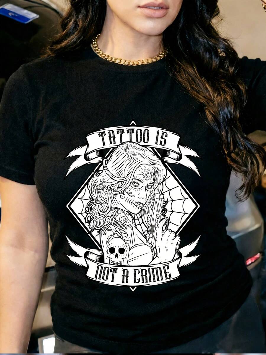 Camiseta de mujer 100% algodón "Los sueños marcan el camino" - diseñada con un motivo de astronauta espacial, adecuada para el verano, uso diario informal, salidas familiares y como regalo corporativo para actividades de team-building, suave y cómoda. - Negro - Ver 1