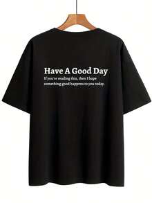 Edición Limitada, Camiseta con Estampado Have A Nice Day, Manga Corta, Cuello Redondo, Top Casual para Verano, Ropa de Mujer, Algodón Ligero - Blanco - Ver 11