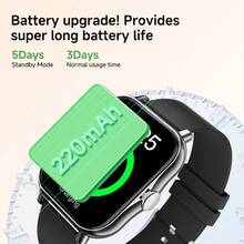 1.83" High-Definition Touch Screen Smart Watch With Silicone Strap, 2 Straps Included, Bluetooth Calling, Message Notification, Calorie, Sports Tracker, Stopwatch, Weather Forecast, Music Control, Multi-Functional Smartwatch For Android/IOS Phones - Multicolor - View 6