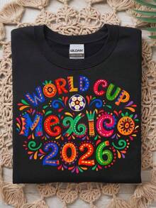 Camiseta de Fútbol México 2026, Regalo para Fanáticos del Fútbol, Camiseta de Campeonato, Camiseta de Fútbol de México, Camiseta Unisex - Negro - Ver 6