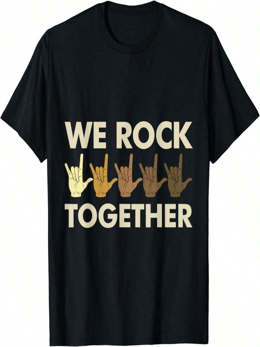 Funny We Rock Together playera - Negro - Ver 1
