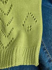 Ropa de punto casual de mujer de cuello en V sin mangas - Verde 2 - Ver 3