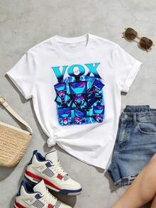 Camiseta de manga corta con cuello redondo suave y casual de verano para mujer, tops para salir, algodón, vintage, estilo callejero europeo y americano, casual deportivo, estilo unisex, estilo casual urbano, tops bonitos, Gen Z, curvas, ropa Y2K, camisetas divertidas, tops para damas, conjuntos de vacaciones para mujer, top lindo, camiseta gráfica, conjuntos de primavera, camisetas holgadas, ropa de calle retro, estilo de los 90, estilo de los 2000, subcultura, top negro, tops blancos, atuendo de fiesta de los 90. - Blanco - Ver 3