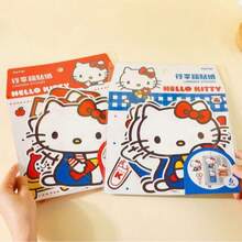 SANRIO 6张/三丽鸥Hello Kitty猫行李箱贴纸，大尺寸图案印刷，无需胶水，可爱卡通防水贴纸，适合女孩 - 多款 - 查看 2