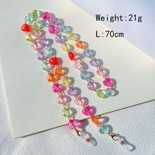 Shiny Bohemian Glass Colorful Heart Beaded Anti-Slip Eyeglass Chain, Acrylic Unique Fashion Eyeglass Strap - Glasses Chain - View 12