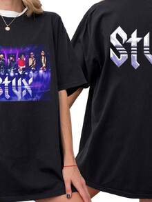 Styx-Shirt, 2026 US Tee, Music Band Sweatshirt, Retro Hoodie 2 Sides - Negro - Ver 6