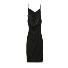 2024 nueva moda de verano vestido Sexy sin tirantes vestido sin tirantes con cuello colgante temperamento - Marrón oscuro - Ver 2