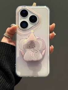 1pc Cute Blue Elephant Magnetic Phone Holder, Sliding Phone Stand Compatible With Phone Cases, Ins Style Girly Phone Stand Desk Decor - Multicolor - View 1