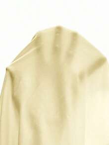 Camiseta de manga larga de ajuste ceñido con cuello alto y mangas raglán, estilo minimalista casual para mujer, primavera/otoño - Amarillo - Ver 4