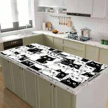 1 pieza Alfombrilla absorbente, con patrón de gato de dibujos animados y texto en inglés, adecuada para mesa de comedor y cafetería, alfombrilla de drenaje multiusos, regalo para el hogar, decoración de escritorio - XYLSD-387 - Ver 15