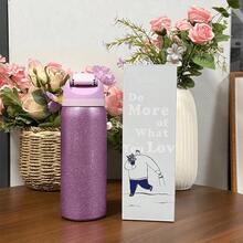 24Oz/32Oz Stainless Steel Water Bottle With Straw For Sports, Travel, And School Sports Water Bottle, Keeps Water Warm For Over 24 Hours, Sealable, Portable, Flip Top, Ideal For Hot And Cold Beverages, Coffee, And Frozen Drinks - Con mèo - Xem 4