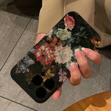 Funda con diseño de flores pintadas al óleo para iPhone 15 11 13 12 14 Pro Max X XR XS Max 6 6s 7 8 Plus, protección de cámara, a prueba de golpes, cubierta rígida. X0J9 - F2541SHF - Ver 3