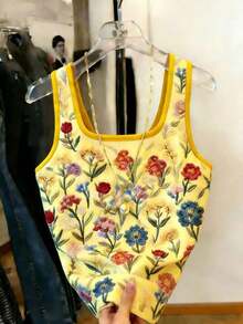 Nueva llegada Camiseta de tirantes ajustada de algodón versátil y casual para uso diario para mujeres - Multicolor 5 - Ver 2