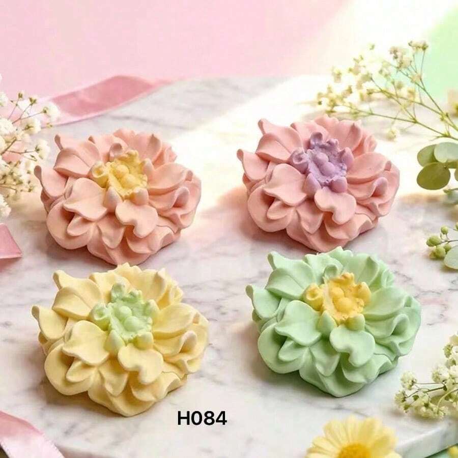 3D Lotus Silicone Mold, DIY Handmade Flower Fragrance Candle, Car Diffuser Stone, Home Decor Mold - Flowers - View 1