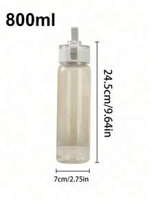 1個大容量便攜式透明水瓶 500-800ml,戶外活動、旅行、辦公室必備。便攜式飲水杯、戶外杯、運動杯、馬克杯-適合放入口袋、手提包、背包。 - 彩色 - 查看 9