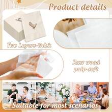 20张复古西部牛仔风格纸巾，棕色靴子和帽子图案，适合西部主题派对、生日派对、婴儿派对和日常使用。 - 紙巾 - 查看 3
