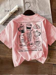Camiseta de edición limitada con estampado gráfico, manga corta, cuello redondo, top casual para verano y primavera, ropa de mujer, algodón ligero. - Blanco - Ver 10