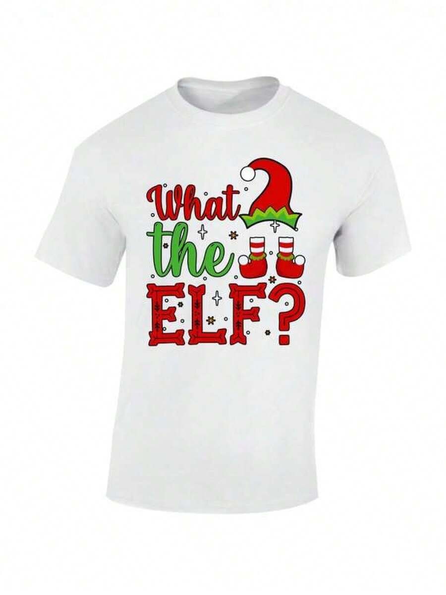 Nueva camiseta Y2K 2026What The ELF? Mens T-Shirt Funny Festive Sarcastic Christmas Gift T Shirt Black - XXL,Camisetas infantiles, artículos para el Día de San Valentín, conjuntos para padres e hijos, camisetas con temática del Día de San Valentín, camisetas estampadas para hombres y mujeres, camisas, camisetas con emojis populares. - Blanco - Ver 1