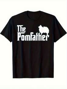 T-shirt da uomo con grafica "Pomeranian Dad" - Testo in grassetto "The Pomfather" e stampa di cane soffice, maglietta leggera e traspirante per proprietari di cani - Camicia casual per tutti i giorni (lavabile in lavatrice) - Regalo perfetto per amanti degli animali domestici, T-shirt per papà di cani, abbigliamento per tutte le stagioni, camicia a vestibilità comoda, tessuto confortevole - nero - Visualizzare 1