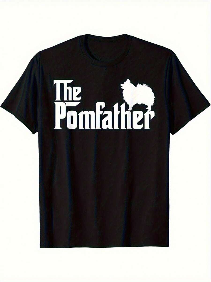 T-shirt da uomo con grafica "Pomeranian Dad" - Testo in grassetto "The Pomfather" e stampa di cane soffice, maglietta leggera e traspirante per proprietari di cani - Camicia casual per tutti i giorni (lavabile in lavatrice) - Regalo perfetto per amanti degli animali domestici, T-shirt per papà di cani, abbigliamento per tutte le stagioni, camicia a vestibilità comoda, tessuto confortevole - nero - Visualizzare 1