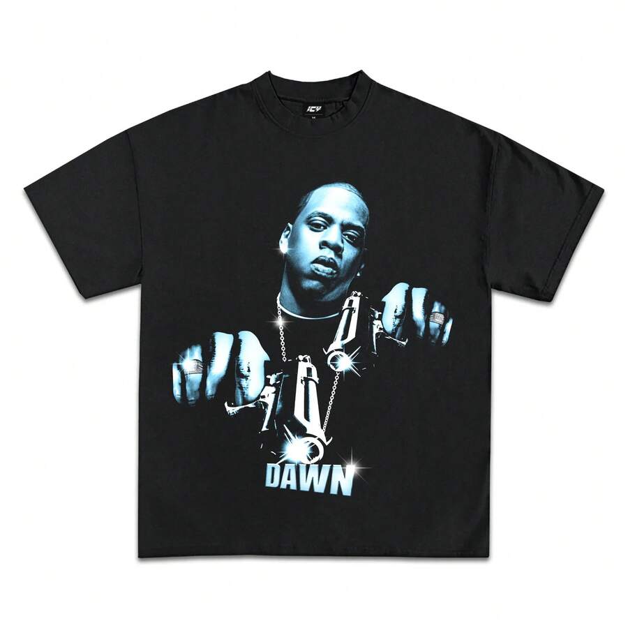 [ Up To 40%]  Icy Exclusive Graphic T-Shirt, Crewneck Cotton Made In USAsummer T Shirts,Dress For Women,Robe Femme été,Women Dress,Blouse For Women,Cotton T Shirt,Streetwear - Black - View 1