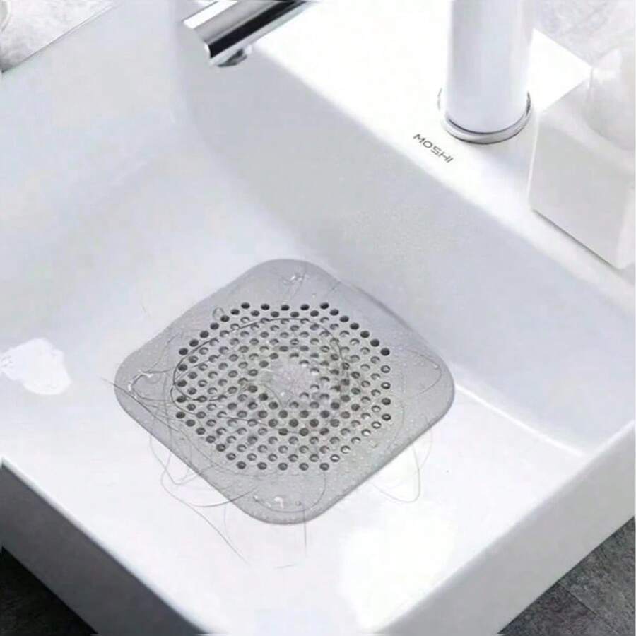 4/3/2/1件装硅胶毛发收集器排水盖,防堵塞PVC水槽过滤器,柔性淋浴和厨房过滤器,易于清洁,适用于浴室和厨房 - 方形地漏 - 查看 1
