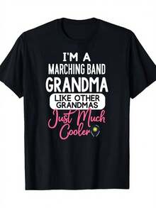 Marching Band Grandma Graphic Tee - Funny Marching Band Mom And Grandma Tee With Drum Major Design, Great For Marching Band Events, Parades, Plays - Machine Washable Musical Booster Tee - White - View 6