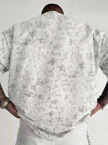 American Men's Short Sleeve T-Shirt Summer New Versatile Tie-Dye Print Half Sleeve Pattern Loose Slimming Streetwear Top - White - View 2