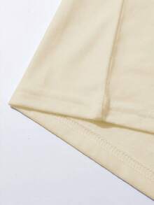 Camiseta Americana Versátil de Manga Corta, con Estampado de Dientes de Dibujos Animados y Cepillo de Dientes y Espejo, Pasta de Dientes y Taza de Café al Lado, Cuello Redondo, Estilo Nuevo de Verano 2026 para Mujer - Albaricoque - Ver 3