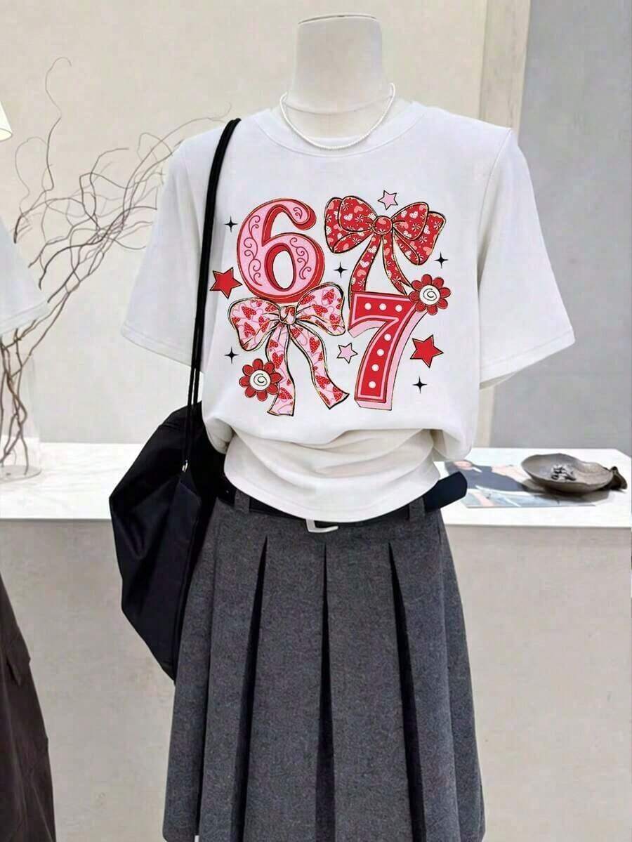 Camiseta gráfica para mujer amante de la música y la guitarra, de manga corta, estilo casual de verano, de algodón suave, con estampado de letras, estilo vintage, ropa de calle, transpirable y cómoda. - Blanco - Ver 1