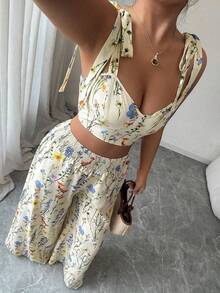 Women's elegant printed camisole and trouser suit for everyday wear - Blanco - Ver 3