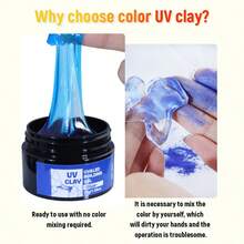 Multi-Color 3D Resin UV Clay, Suitable For 3D Carving Extension Art Hard Gel, Perfect For Simple Handmade Craft Modeling UV Home DIY - 30g - View 4