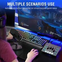 Gaming Equipment Bundle, Dynamic XLR/USB Gaming Microphone Set With Streaming Audio Mixer For Podcast Recording Video Vocal, RGB Gamer Set With Volume Fader/XLR Interface For PC-FIFINE KS5 (AM8+SC3) - View 11