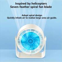 USB Rechargeable Desk Fan, 6 Speeds, 360° Rotation, 0GDS - 1 - View 4