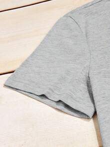 Camiseta informal holgada de manga corta y cuello redondo para mujer con estampado con las letras <<CALIFORNIA 1991». - Gris - Ver 2