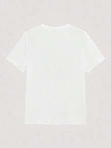 Camiseta de manga corta para hombre, estilo casual, con estampado de letras de motocicleta, estilo retro americano de verano, unisex, corte holgado, ropa de verano adecuada para uso diario y vacaciones de verano. 100% algodón. - Blanco - Ver 3