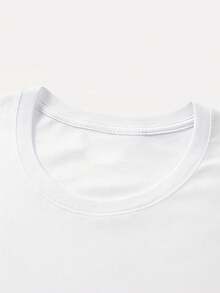 Loose Casual Round-Neck Women'S Top With A Handwritten Style Cross And The Text 'Jesus Has My' Printed On It. - White - View 4