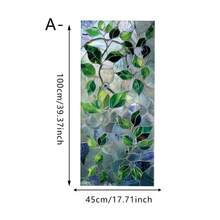 1片绿色植物彩色玻璃窗膜静电吸附式隐私花卉图案隔热装饰贴纸，适用于家庭办公室厨房客厅浴室玻璃门装饰 - 防偷窺膜 - 查看 17