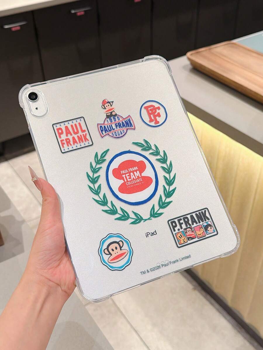 官方授权 Paul Frank 透明平板电脑保护套，卡通猴子标志和字母图案，适用于 Air2 2014（9.7 英寸）、Air4 2020（10.9 英寸）、Pro 11（M4）2024（11 英寸）、11 2025（11 英寸）、7 2019（10.2 英寸）、Pro 13（M4）2024（13 英寸）、8 2020（10.2 英寸）、10 2022（10.9 英寸）、Air3 2019（10.5 英寸）、5 2017（9.7 英寸）、6 2018（9.7 英寸）、Air5 2022（10.9 英寸）、Pro 11 2021（11 英寸）、Pro 11 2020款（11英寸），Pro 12.9 2018款（12.9英寸） - 彩色 - 查看 1