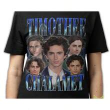 TIMOTHEE CHALAMET SHIRT, Timothee Chalamet Vintage-Shirt, Timothée Chalamet Retro 90s Bootleg Homage Merch - Negro - Ver 1