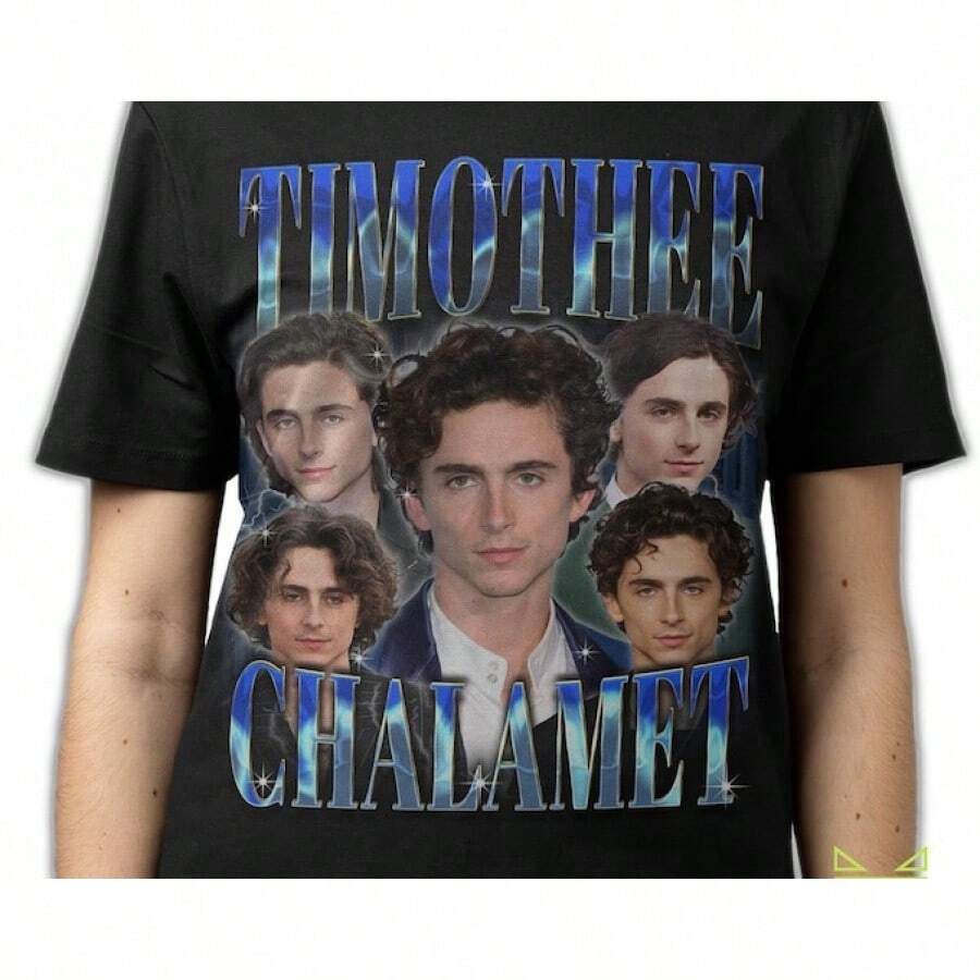 TIMOTHEE CHALAMET SHIRT, Timothee Chalamet Vintage-Shirt, Timothée Chalamet Retro 90s Bootleg Homage Merch - Negro - Ver 1