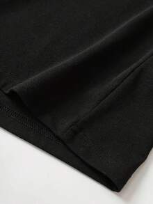 Camiseta casual esencial para mujer, top de manga corta, diseño exclusivo, corte holgado de verano, estampada, de algodón suave, para uso diario, verano. - Negro - Ver 6