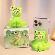 Cute Cartoon Frog Doll Phone Holder Stand, Soft Matte Silicone Cell Phone Bracket, Kawaii Aesthetic Desktop Decor Ornament, Universal Lazy Phone Mount For Bedroom Office Table, Lovely Gift For Teen Girls Anime Lovers - A - View 6