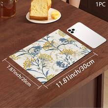 1pc Minimalist Floral Print Absorbent Mat/Drying Mat For Coffee Maker, Tableware - Polyester Absorbent Desktop Protective Mat With Rubber Anti-Slip Pad, For Kitchen Counter Decor, Home Bar And Dining Table - Multicolor - View 14