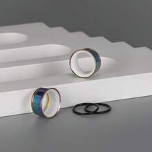 2件装彩虹渐变耳扩，316L不锈钢低过敏性耳塞耳扩，多种尺寸（6mm-20mm）可选 - 圓 - 查看 8