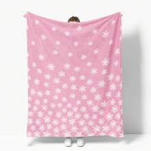 Spring & Summer Flannel Blanket, Soft Plush Comfortable Flannel Blanket With Pink Watercolor Floral Pattern, Suitable For Sofa, Bed, Rest, An Ideal Gift For Family And Wife - Multicolor - View 4