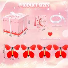 Hộp quà hình bướm hồng nổ tung, hộp quà bất ngờ độc đáo, thích hợp cho Ngày Valentine, sinh nhật, đồ dùng tiệc ngọt, hộp quà tặng tiệc tùng. - Xem 3