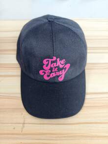 1 Mũ lưỡi trai in chữ "Take It Easy", kiểu dáng thời trang đường phố, mũ chống nắng có thể điều chỉnh, thích hợp cho sử dụng hàng ngày và phong cách đường phố. - Nhiều màu - Xem 9