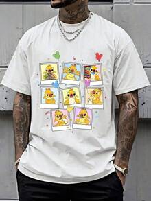 Camisetas Gráficas de  100% Algodón, Camiseta , Camiseta con Estampado de Reuben, Unisex, Estampado Retro, Manga Corta Holgada y Cómoda - Estilo Urbano Vintage Unisex, Camiseta de Algodón Holgada de Manga Corta con Cuello Redondo, blusas para mujer. blusas.blusas casuales para dama. - Blanco - Ver 1